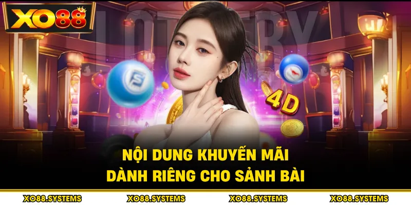 Lô Đề 3 Nội dung khuyến mãi dành riêng cho sảnh bài